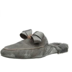 COPY - Ted Baker Light Grey Bhaybe Velvet Mule Slippers